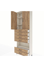 Arges Dolap 4 Raflı 6 Çekmeceli 2 Kapaklı 88x30x243 - S33M225V3A