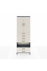 Arges Dolap 4 Raflı 6 Çekmeceli 2 Kapaklı 88x30x243