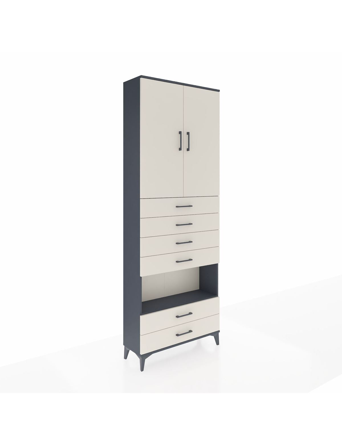 Arges Dolap 4 Raflı 6 Çekmeceli 2 Kapaklı 88x30x243 - S33M225V4A