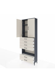 Arges Dolap 4 Raflı 6 Çekmeceli 2 Kapaklı 88x30x243 - S33M225V4A