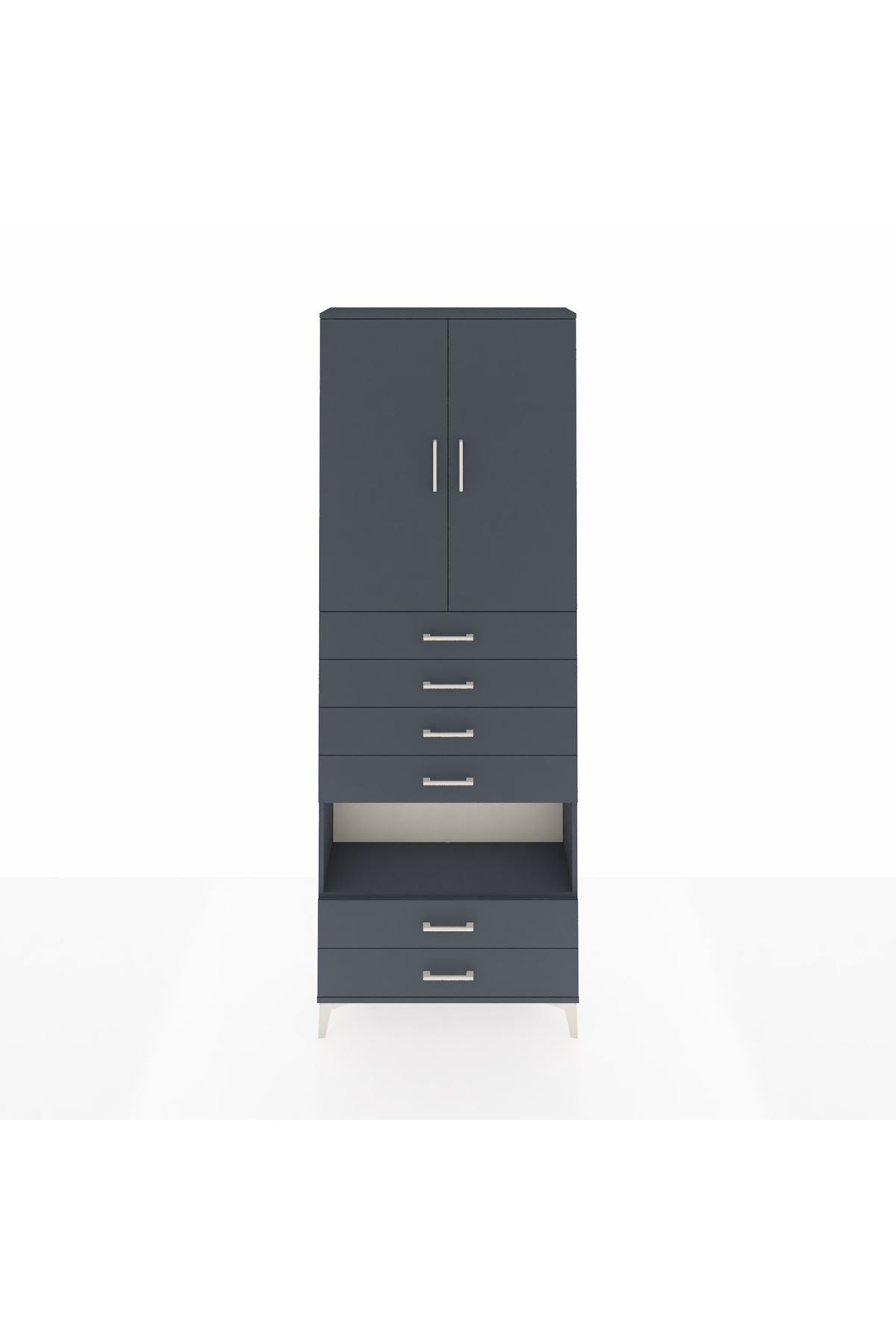 Arges Dolap 4 Raflı 6 Çekmeceli 2 Kapaklı 88x30x243 - S33M225V5A