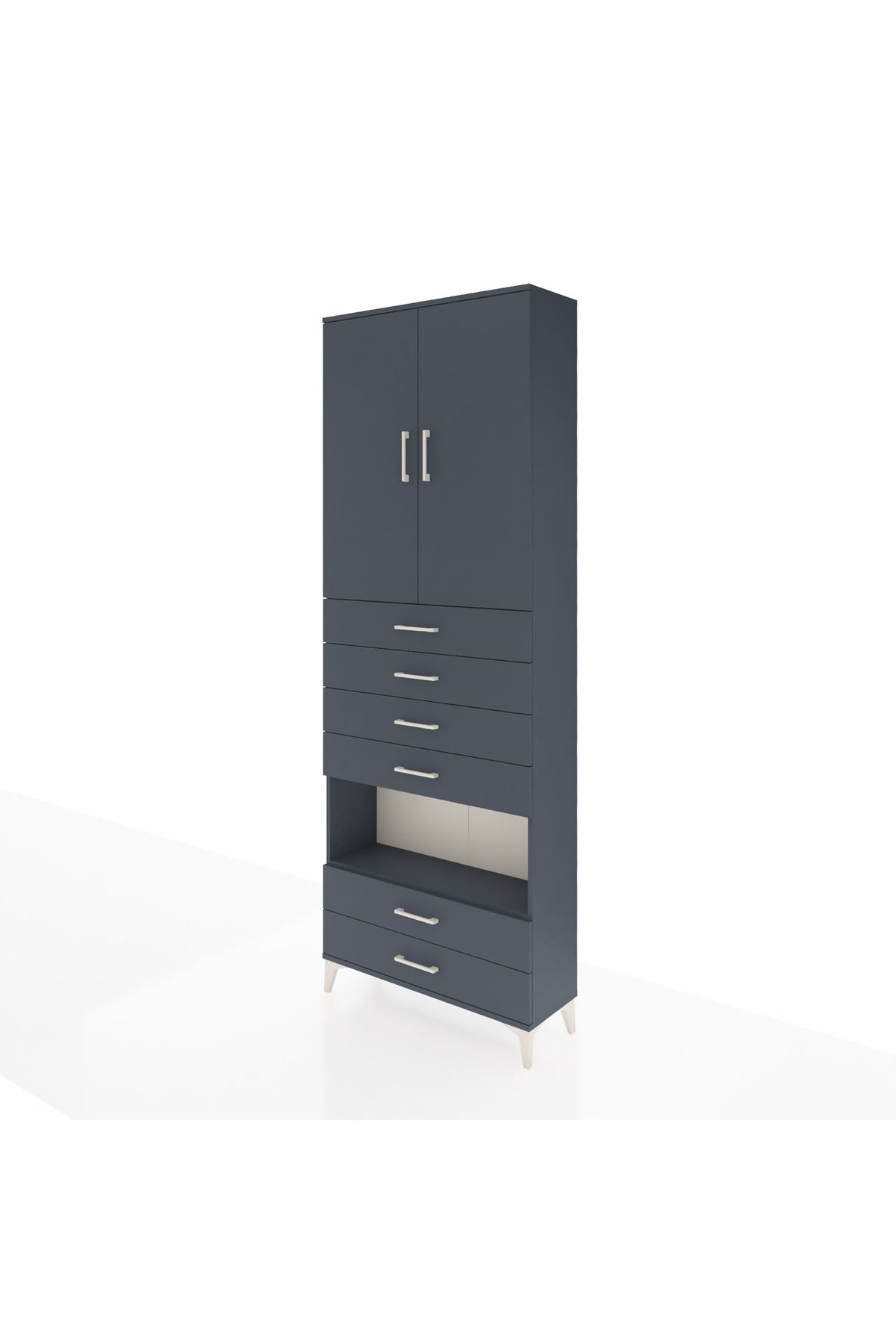 Arges Dolap 4 Raflı 6 Çekmeceli 2 Kapaklı 88x30x243 - S33M225V5A