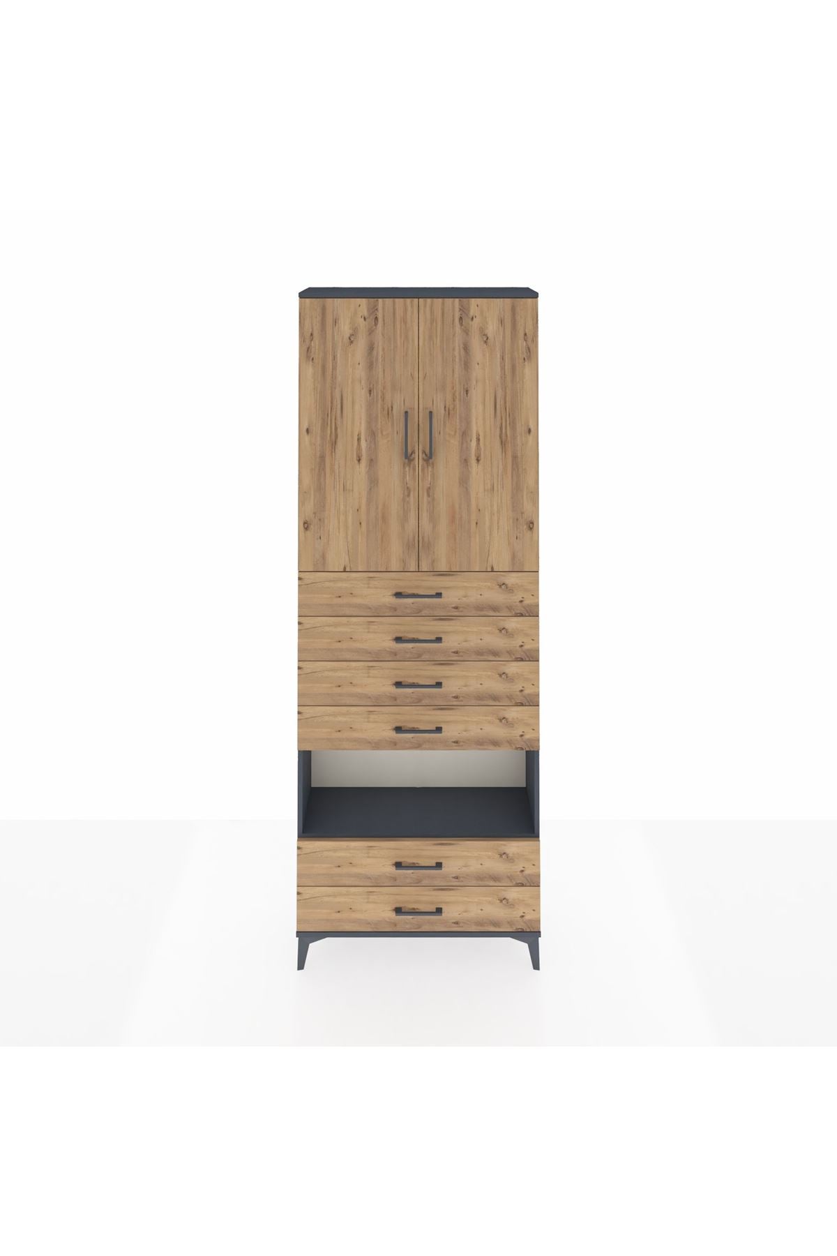 Arges Dolap 4 Raflı 6 Çekmeceli 2 Kapaklı 88x30x243 - S33M225V6A