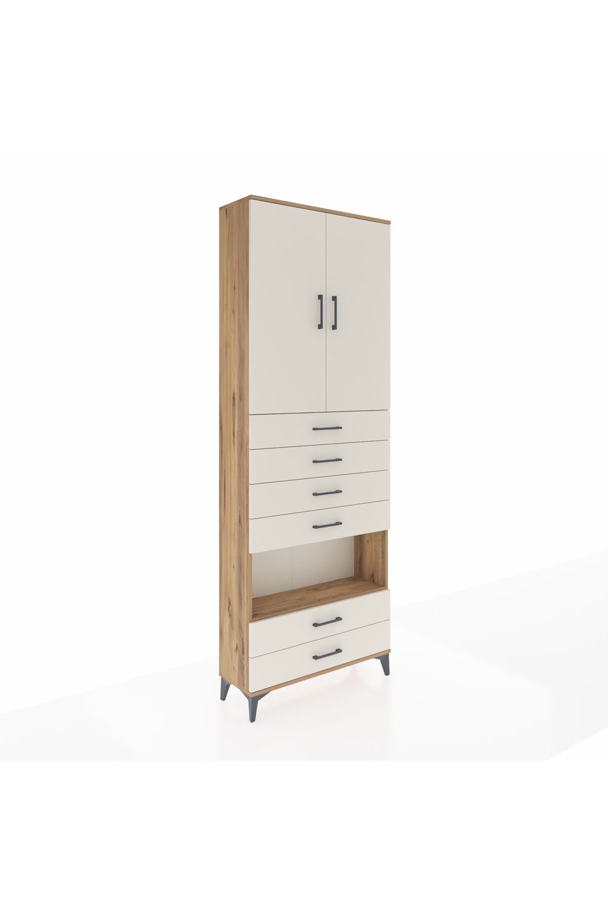 Arges Dolap 4 Raflı 6 Çekmeceli 2 Kapaklı 88x30x243 - S33M225V7A