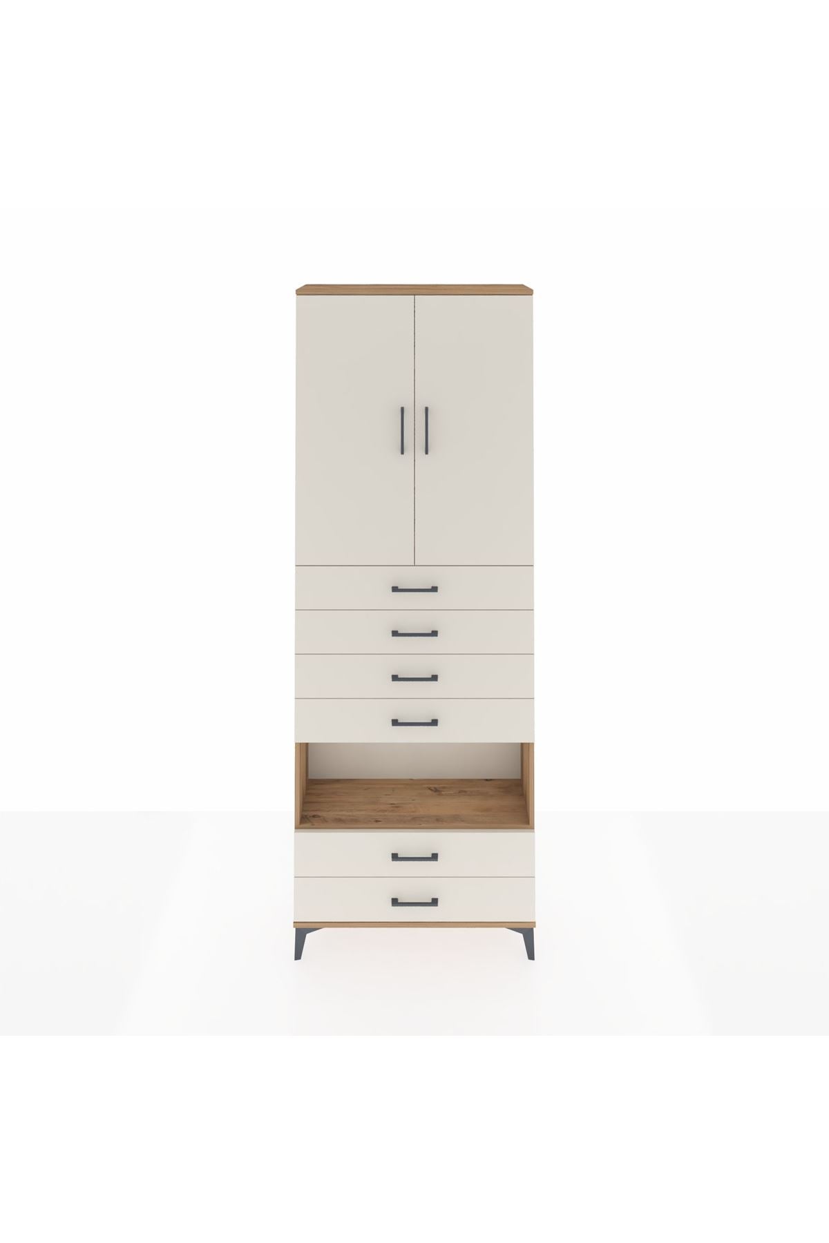 Arges Dolap 4 Raflı 6 Çekmeceli 2 Kapaklı 88x30x243 - S33M225V7A