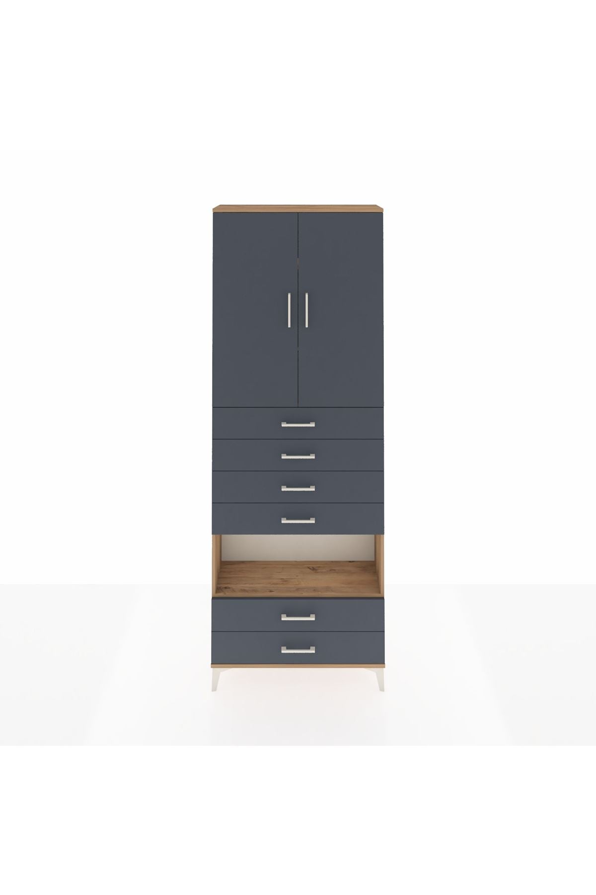 Arges Dolap 4 Raflı 6 Çekmeceli 2 Kapaklı 88x30x243 - S33M225V8A