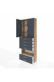 Arges Dolap 4 Raflı 6 Çekmeceli 2 Kapaklı 88x30x243 - S33M225V8A