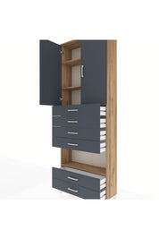 Arges Dolap 4 Raflı 6 Çekmeceli 2 Kapaklı 88x30x243 - S33M225V8A
