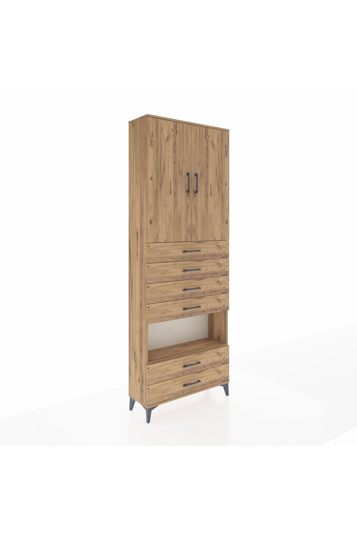 Arges Dolap 4 Raflı 6 Çekmeceli 2 Kapaklı 88x30x243 - S33M225V9A