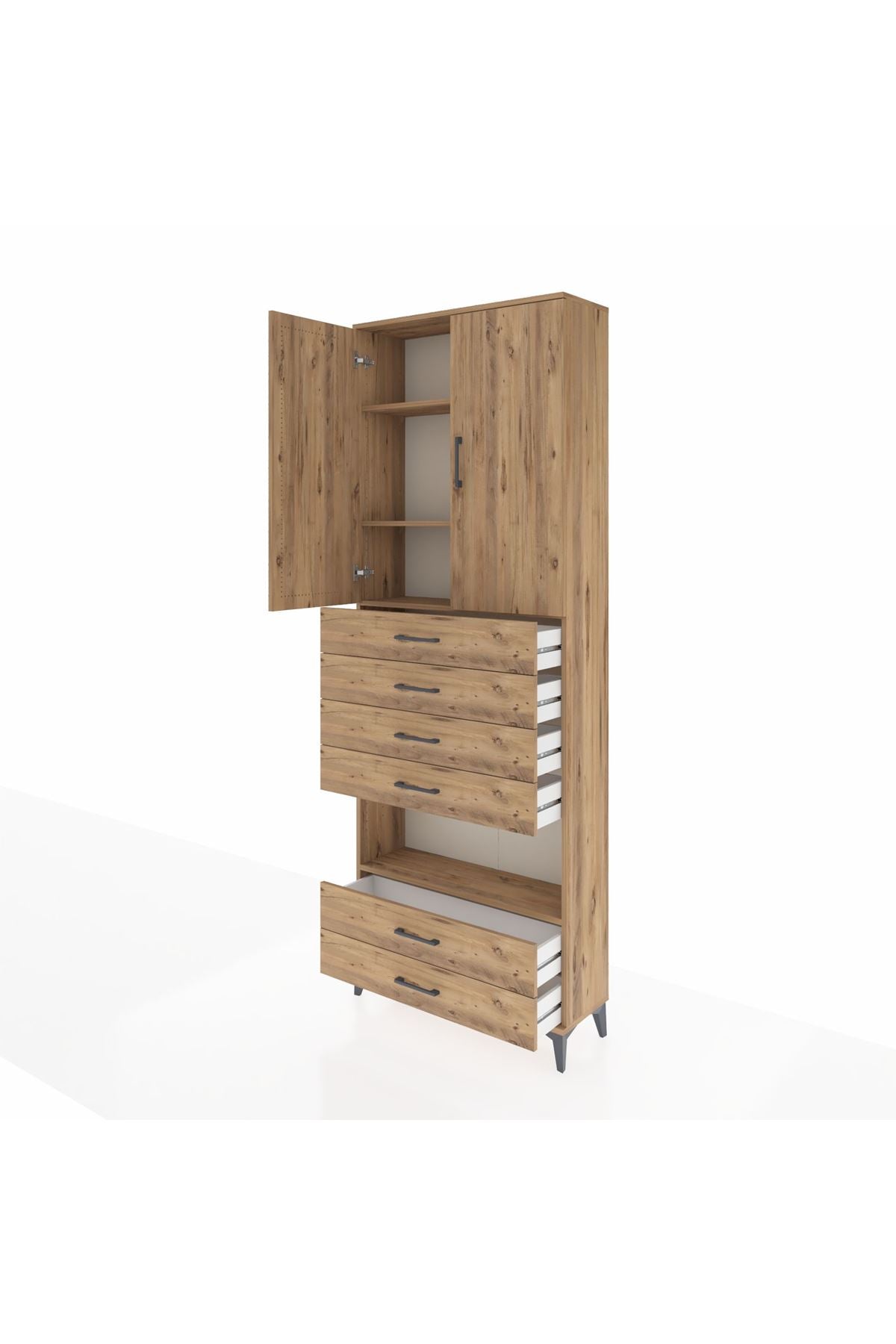 Arges Dolap 4 Raflı 6 Çekmeceli 2 Kapaklı 88x30x243 - S33M225V9A