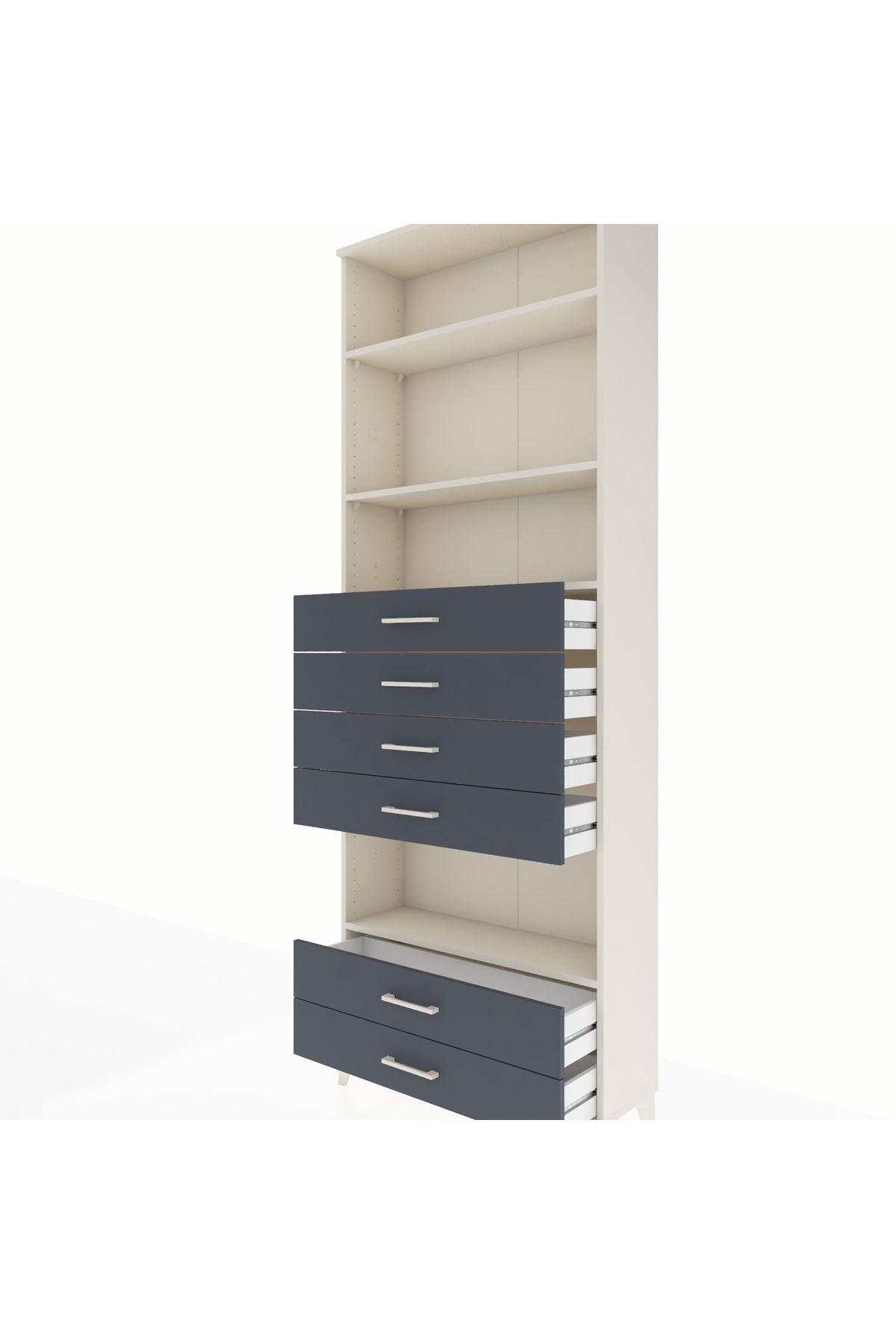 Arges Dolap 4 Raflı 6 Çekmeceli 88x30x243 - S33M226V2A