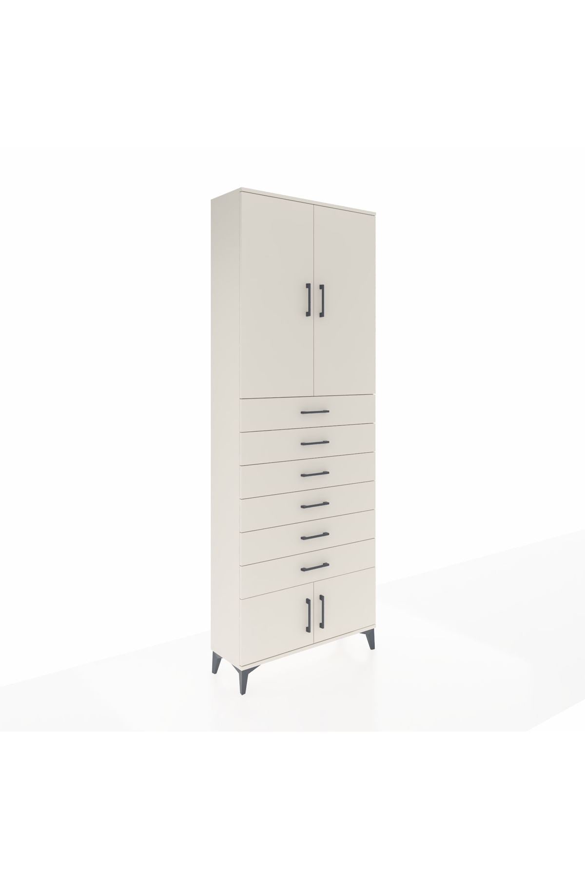 Arges Dolap 3 Raflı 6 Çekmeceli 4 Kapaklı 88x30x243 - S33M227V1A