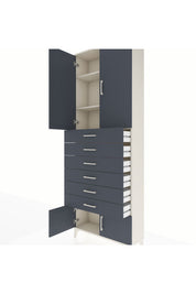 Arges Dolap 3 Raflı 6 Çekmeceli 4 Kapaklı 88x30x243 - S33M227V2A