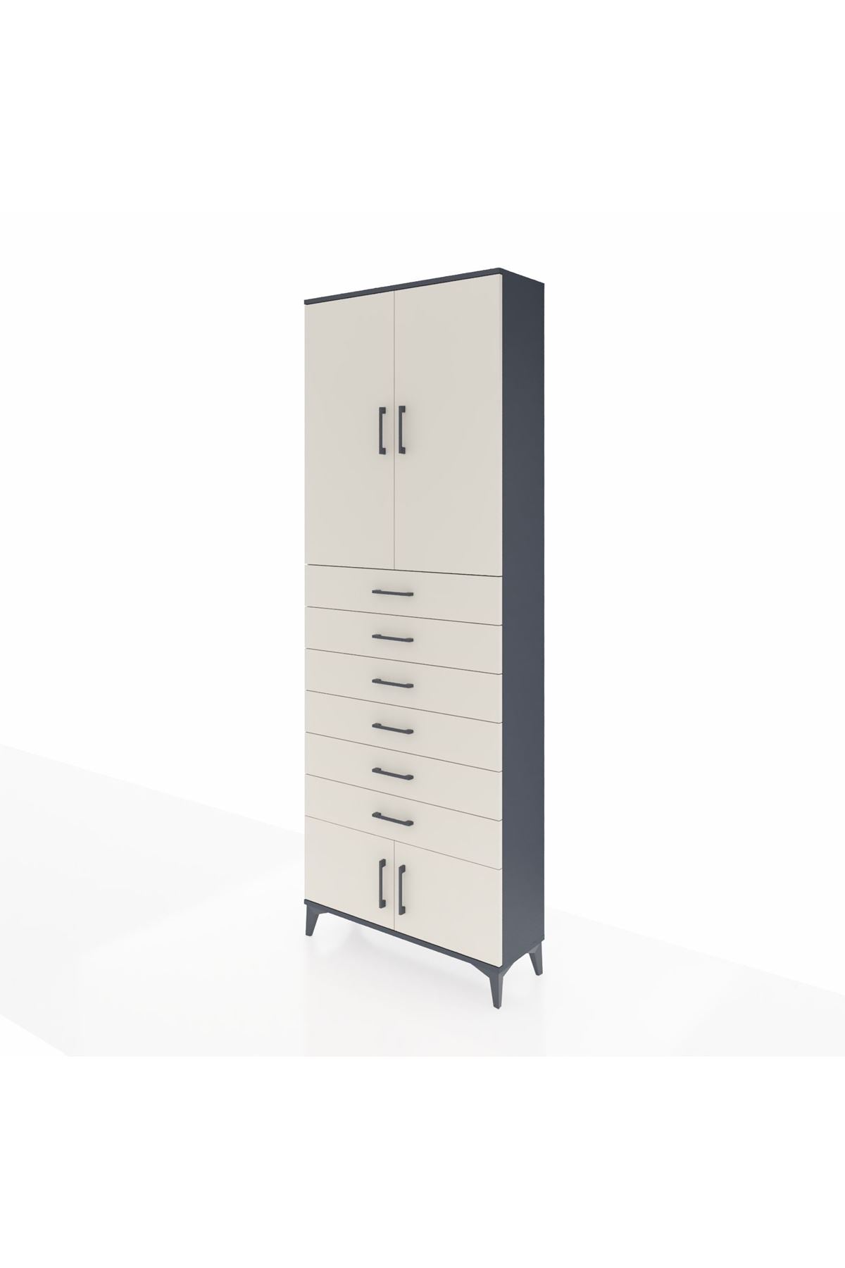 Arges Dolap 3 Raflı 6 Çekmeceli 4 Kapaklı 88x30x243 - S33M227V4A