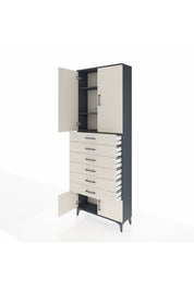 Arges Dolap 3 Raflı 6 Çekmeceli 4 Kapaklı 88x30x243 - S33M227V4A