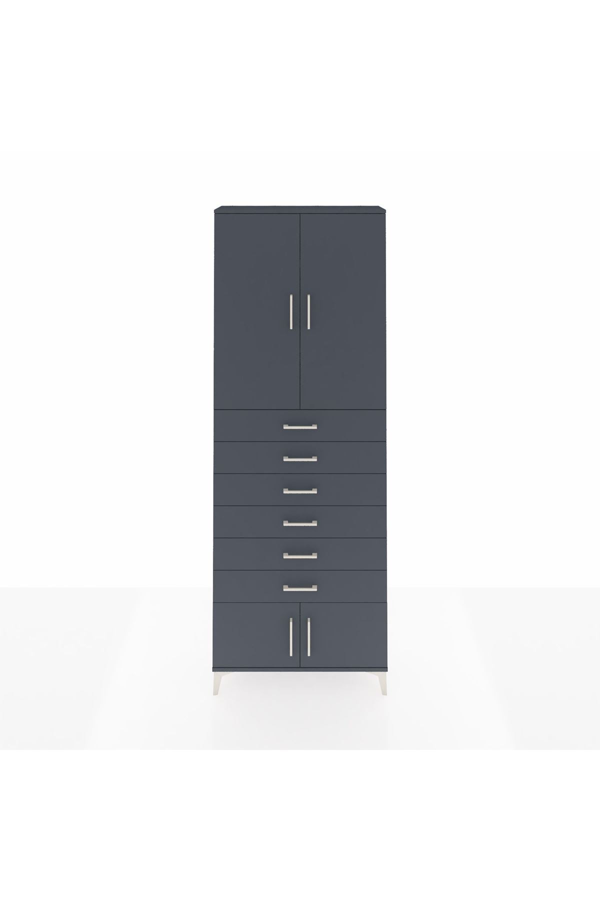 Arges Dolap 3 Raflı 6 Çekmeceli 4 Kapaklı 88x30x243 - S33M227V5A