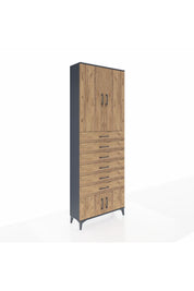 Arges Dolap 3 Raflı 6 Çekmeceli 4 Kapaklı 88x30x243 - S33M227V6A