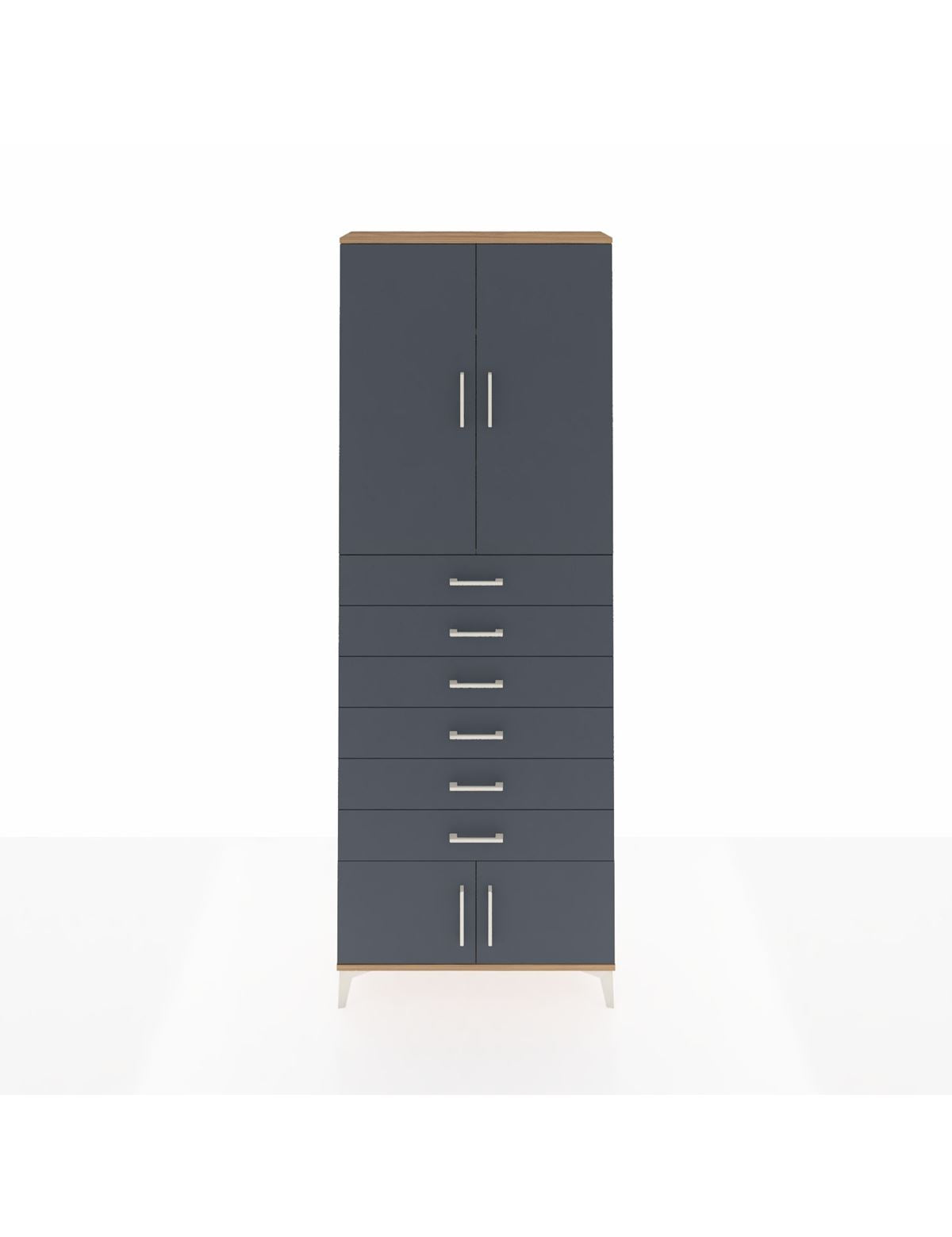 Arges Dolap 3 Raflı 6 Çekmeceli 4 Kapaklı 88x30x243 - S33M227V8A