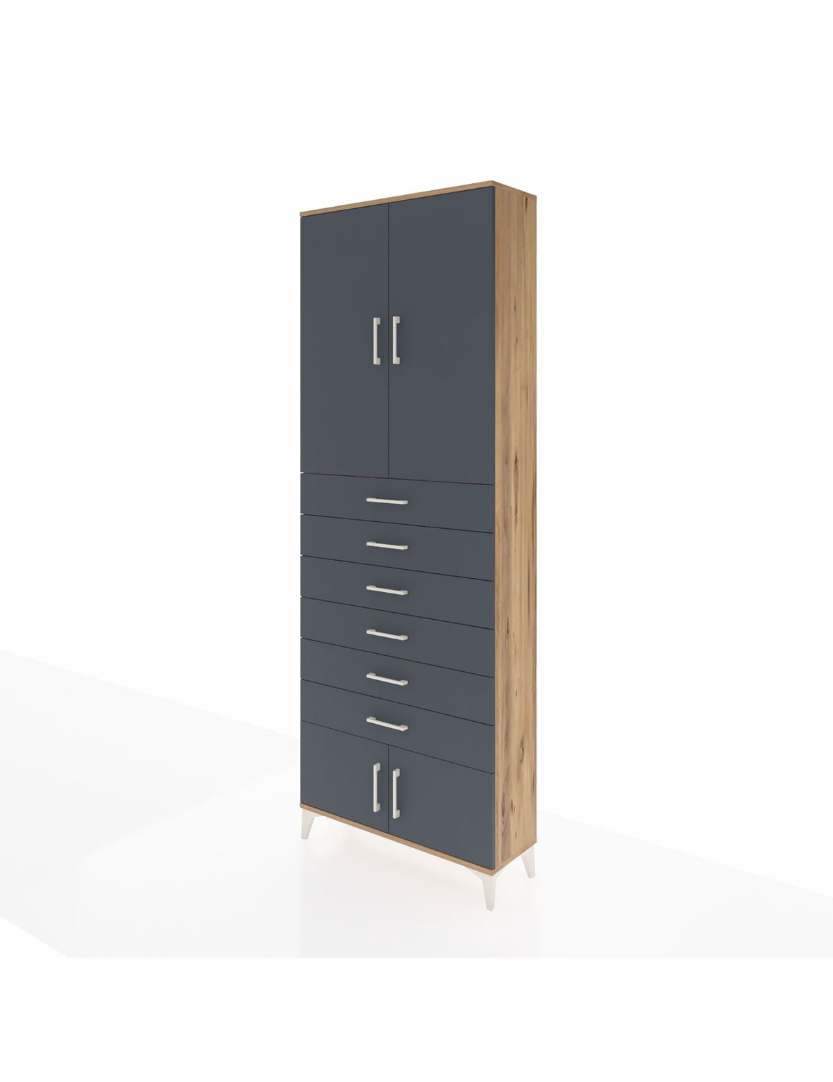 Arges Dolap 3 Raflı 6 Çekmeceli 4 Kapaklı 88x30x243 - S33M227V8A
