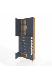 Arges Dolap 3 Raflı 6 Çekmeceli 4 Kapaklı 88x30x243 - S33M227V8A