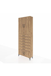 Arges Dolap 3 Raflı 6 Çekmeceli 4 Kapaklı 88x30x243 - S33M227V9A