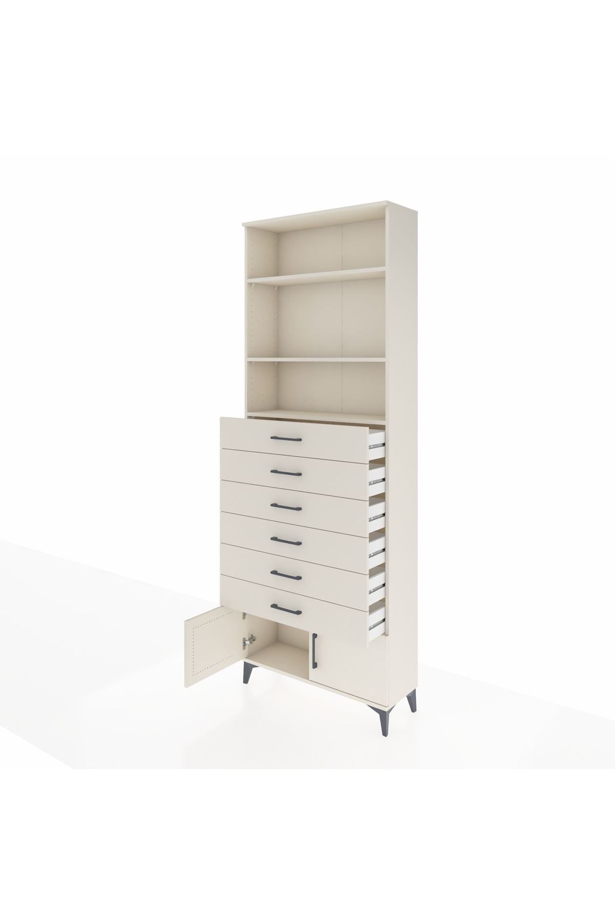 Arges Dolap 3 Raflı 6 Çekmeceli 2 Kapaklı 88x30x243 - S33M228V1A