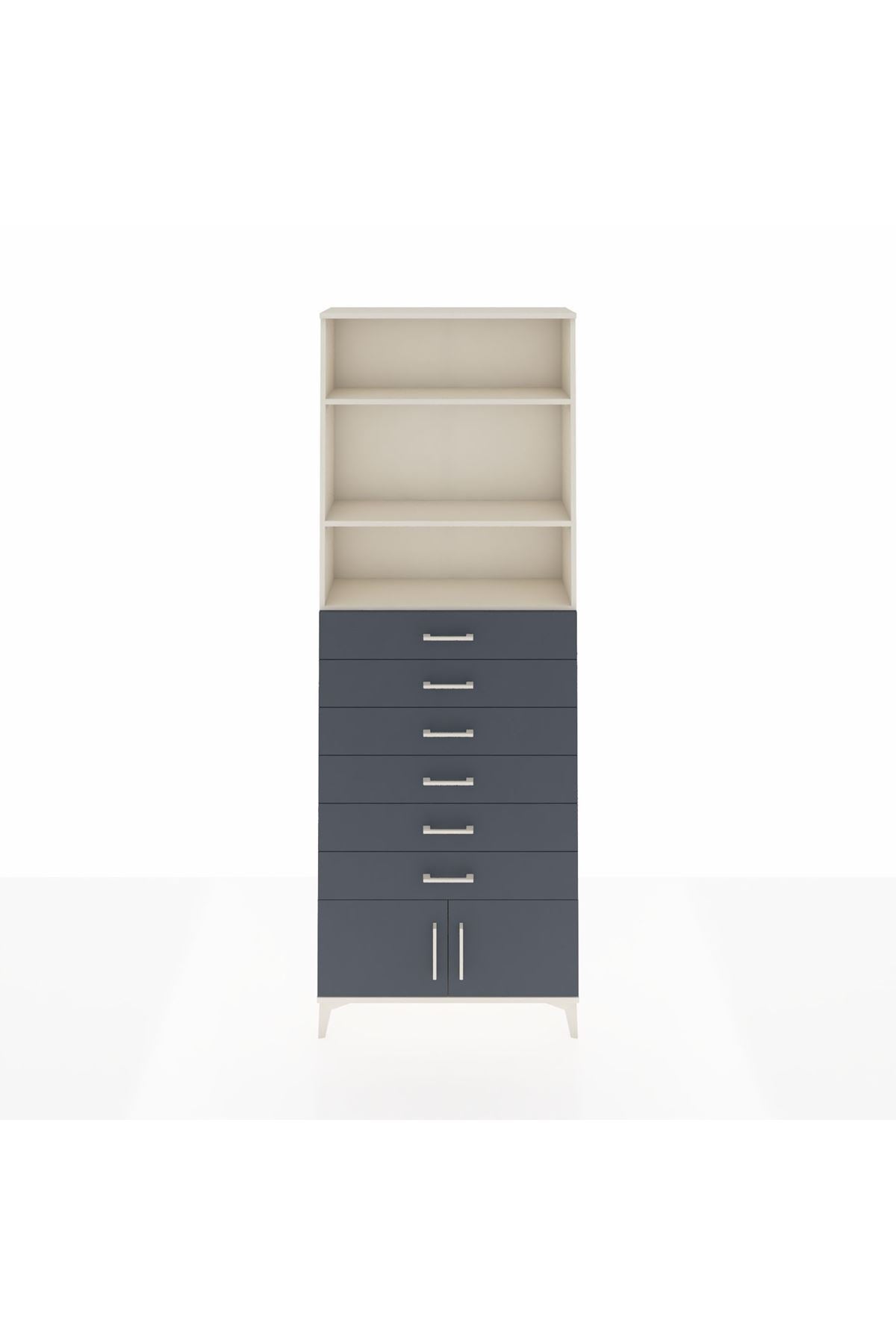 Arges Dolap 3 Raflı 6 Çekmeceli 2 Kapaklı 88x30x243 - S33M228V2A