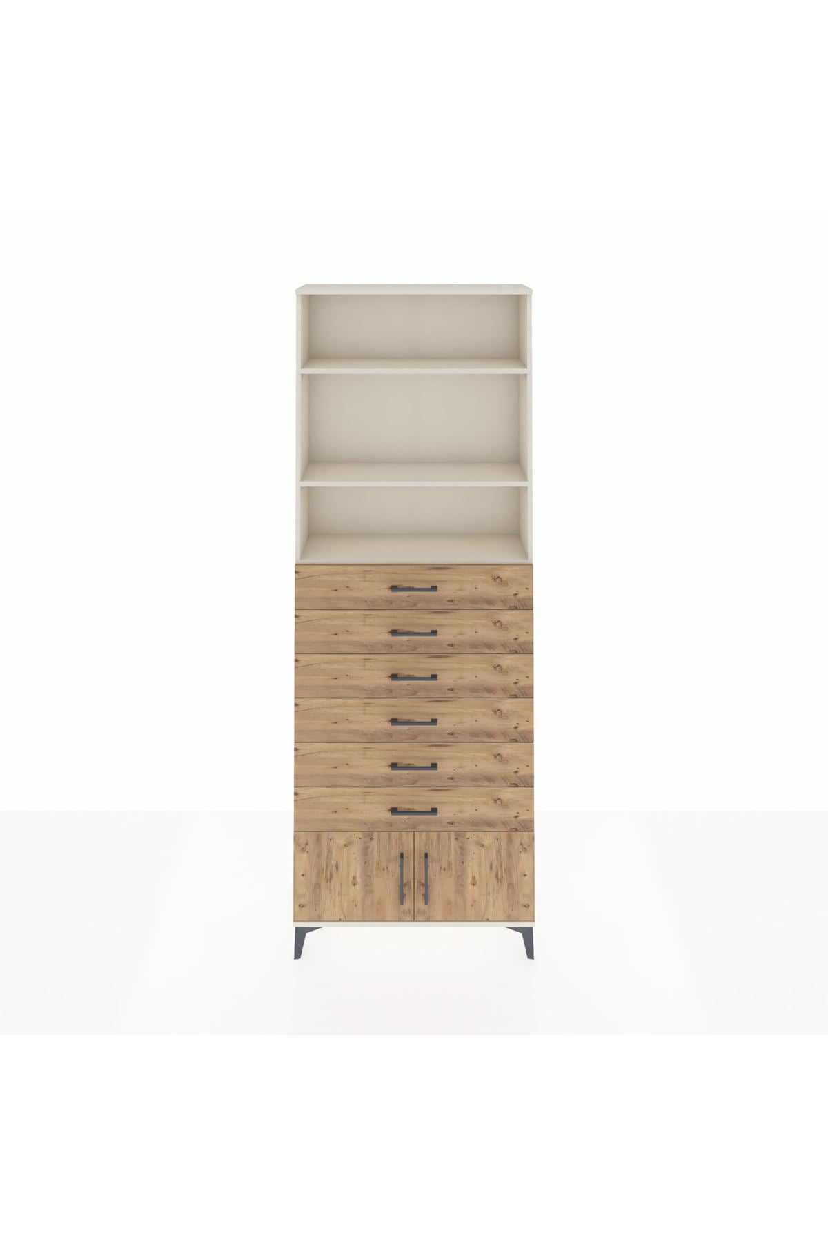 Arges Dolap 3 Raflı 6 Çekmeceli 2 Kapaklı 88x30x243 - S33M228V3A
