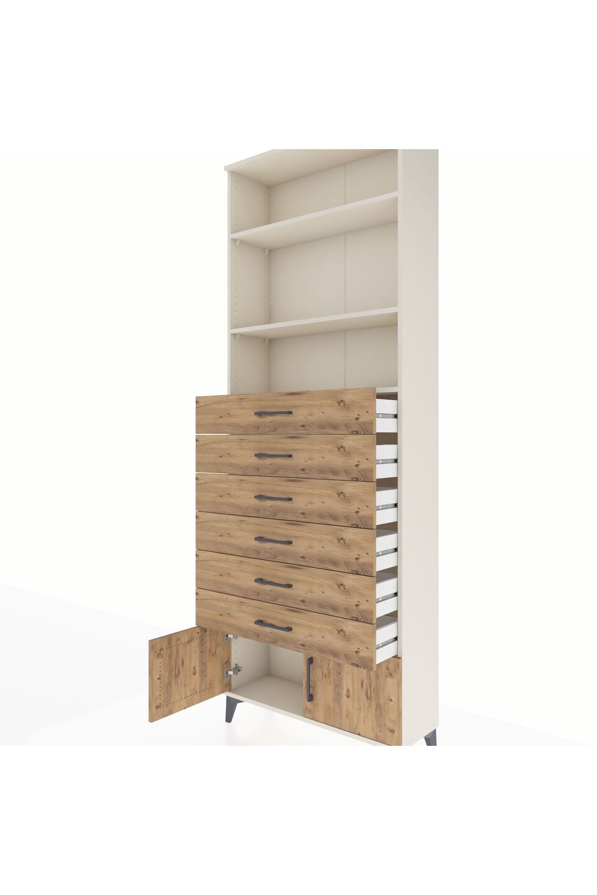 Arges Dolap 3 Raflı 6 Çekmeceli 2 Kapaklı 88x30x243 - S33M228V3A