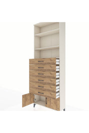 Arges Dolap 3 Raflı 6 Çekmeceli 2 Kapaklı 88x30x243 - S33M228V3A