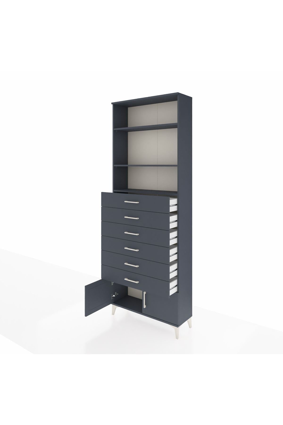 Arges Dolap 3 Raflı 6 Çekmeceli 2 Kapaklı 88x30x243 - S33M228V5A