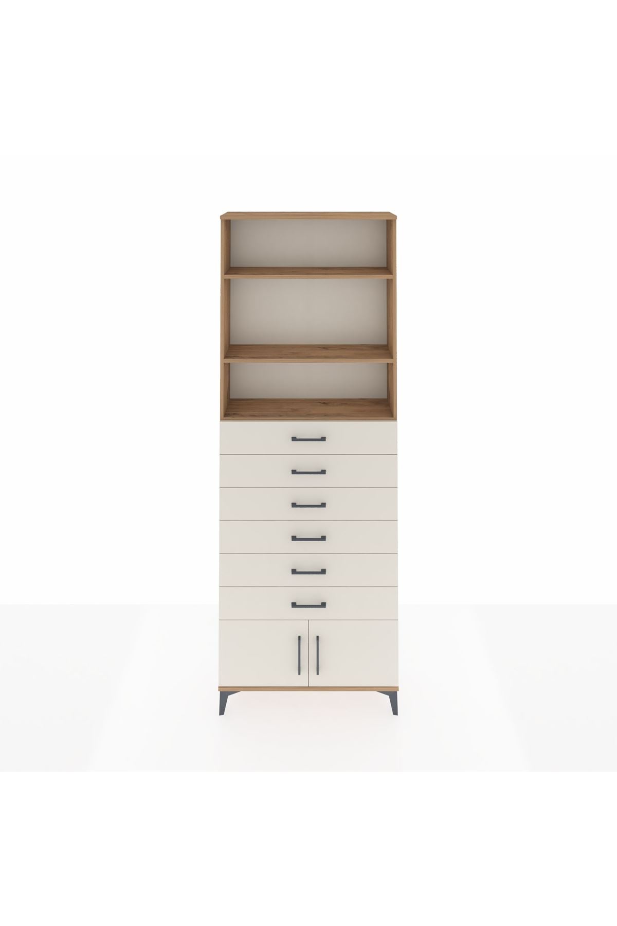 Arges Dolap 3 Raflı 6 Çekmeceli 2 Kapaklı 88x30x243 - S33M228V7A