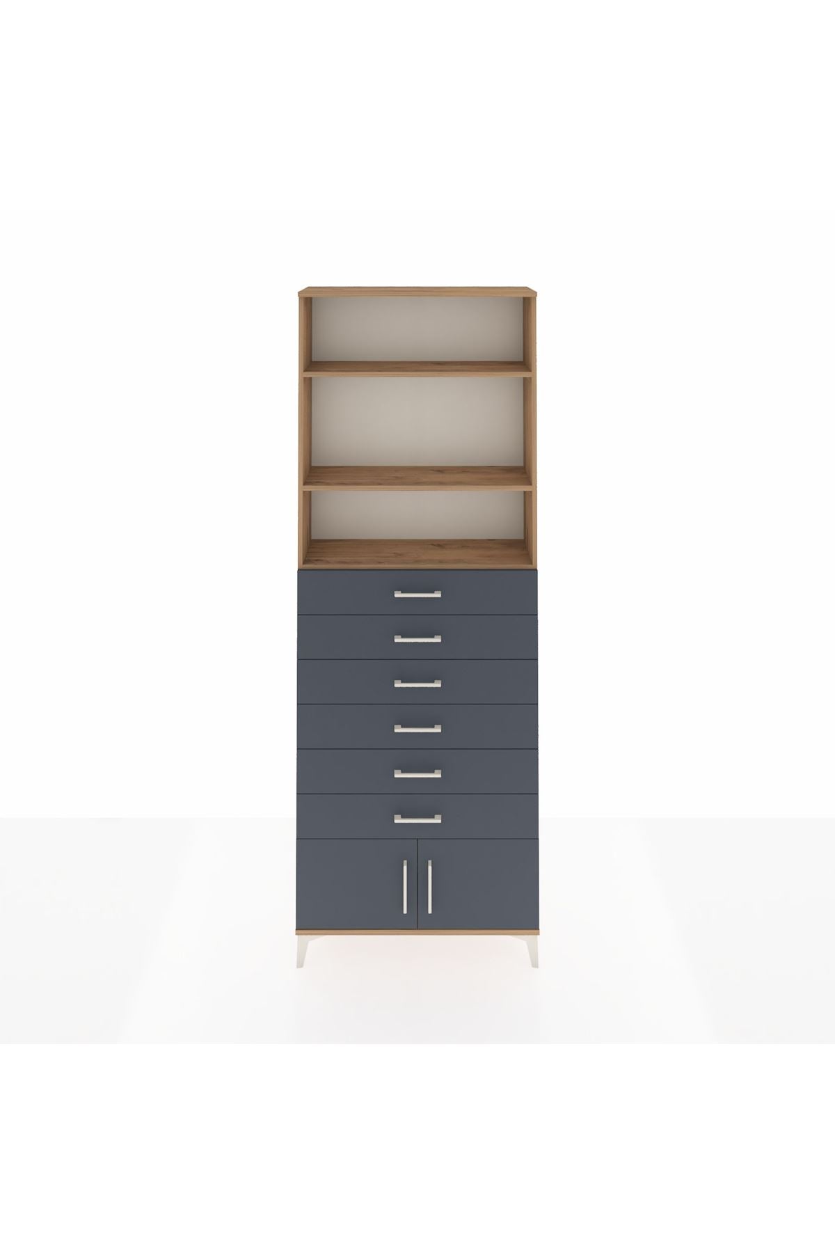 Arges Dolap 3 Raflı 6 Çekmeceli 2 Kapaklı 88x30x243 - S33M228V8A