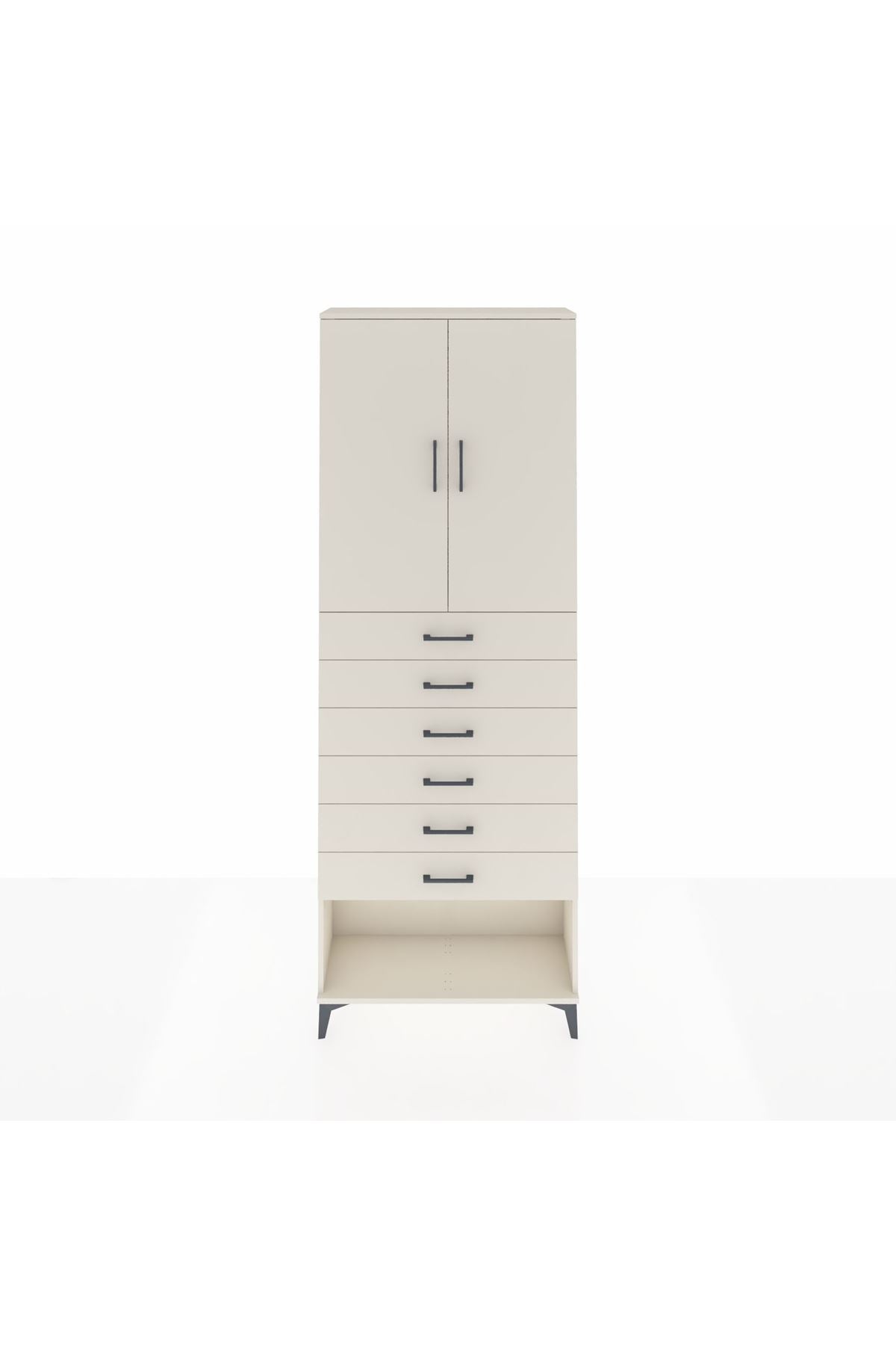 Arges Dolap 3 Raflı 6 Çekmeceli 2 Kapaklı 88x30x243 - S33M229V1A