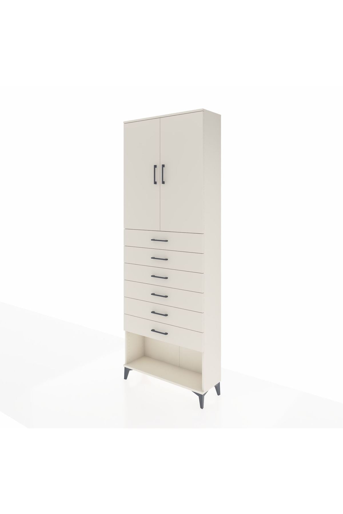 Arges Dolap 3 Raflı 6 Çekmeceli 2 Kapaklı 88x30x243 - S33M229V1A