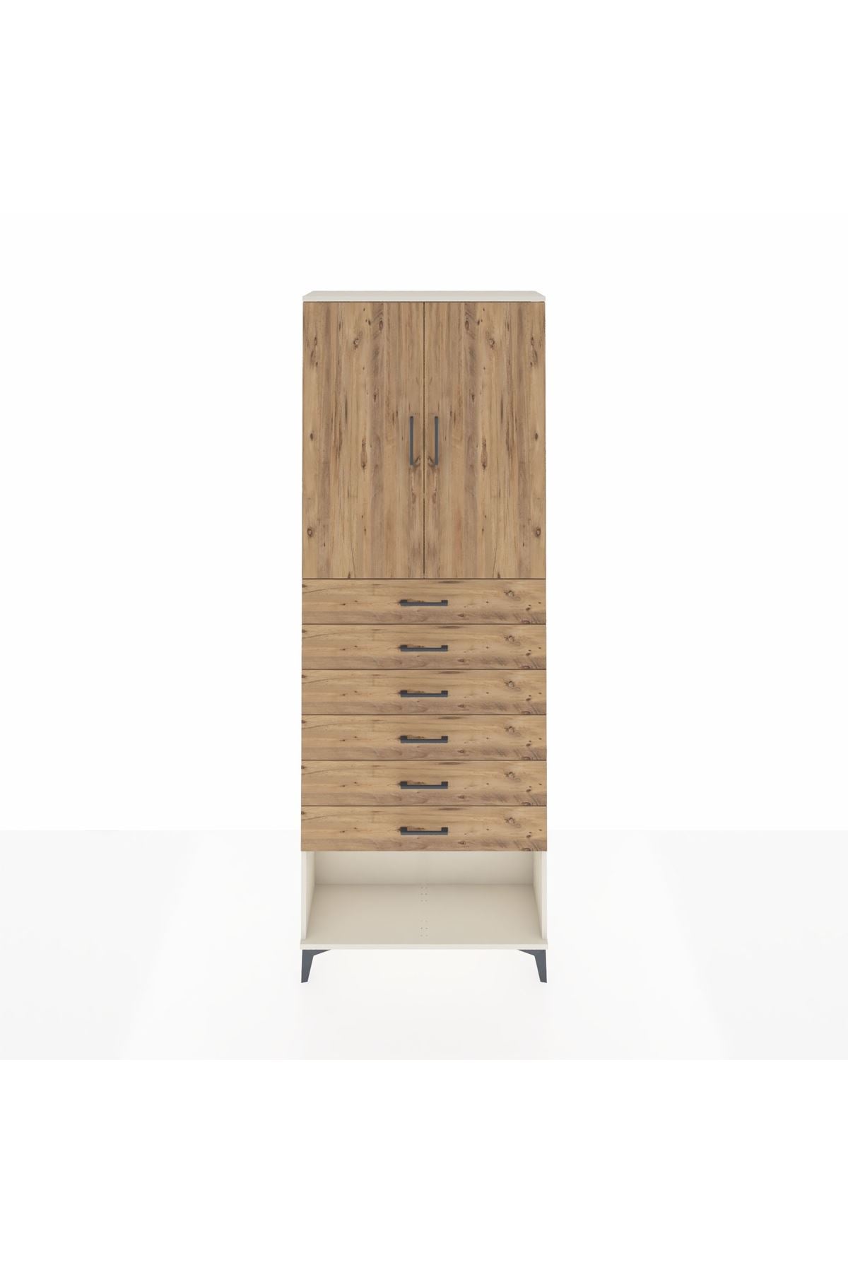 Arges Dolap 3 Raflı 6 Çekmeceli 2 Kapaklı 88x30x243 - S33M229V3A