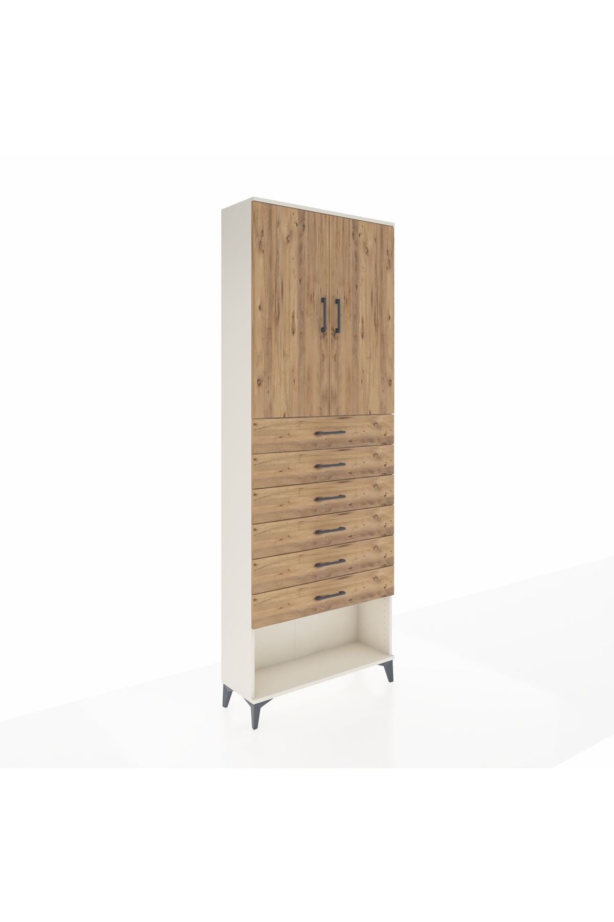 Arges Dolap 3 Raflı 6 Çekmeceli 2 Kapaklı 88x30x243 - S33M229V3A