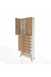 Arges Dolap 3 Raflı 6 Çekmeceli 2 Kapaklı 88x30x243 - S33M229V3A