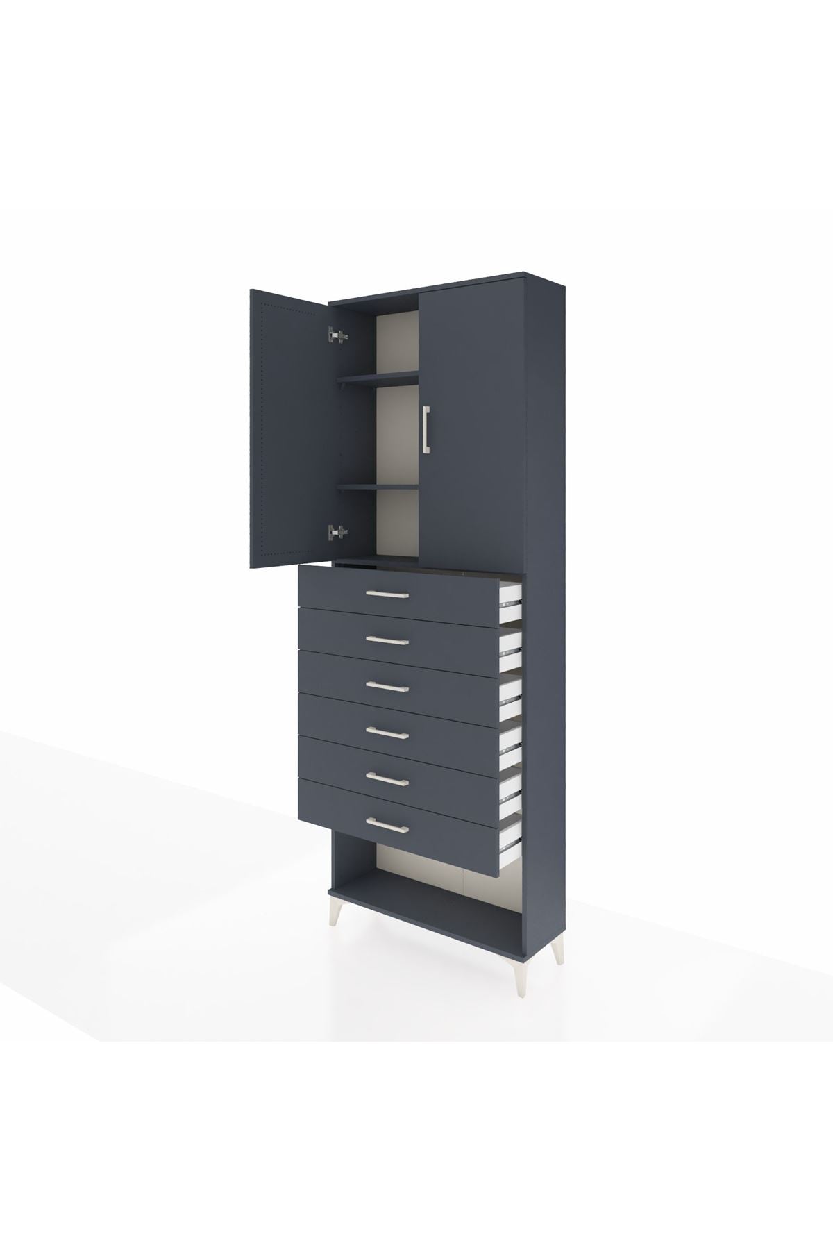 Arges Dolap 3 Raflı 6 Çekmeceli 2 Kapaklı 88x30x243 - S33M229V5A