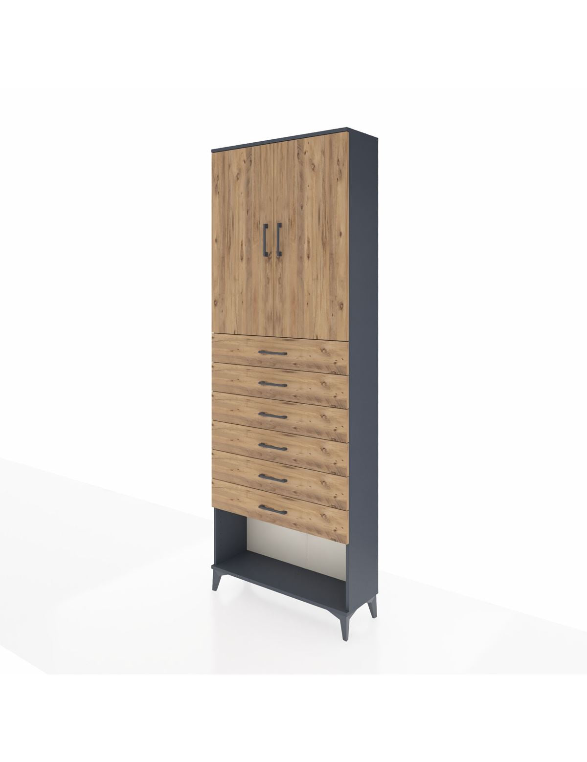Arges Dolap 3 Raflı 6 Çekmeceli 2 Kapaklı 88x30x243 - S33M229V6A