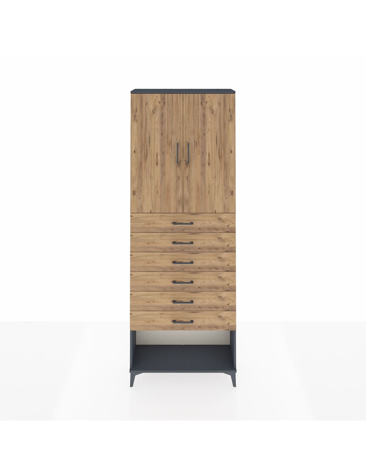 Arges Dolap 3 Raflı 6 Çekmeceli 2 Kapaklı 88x30x243 - S33M229V6A