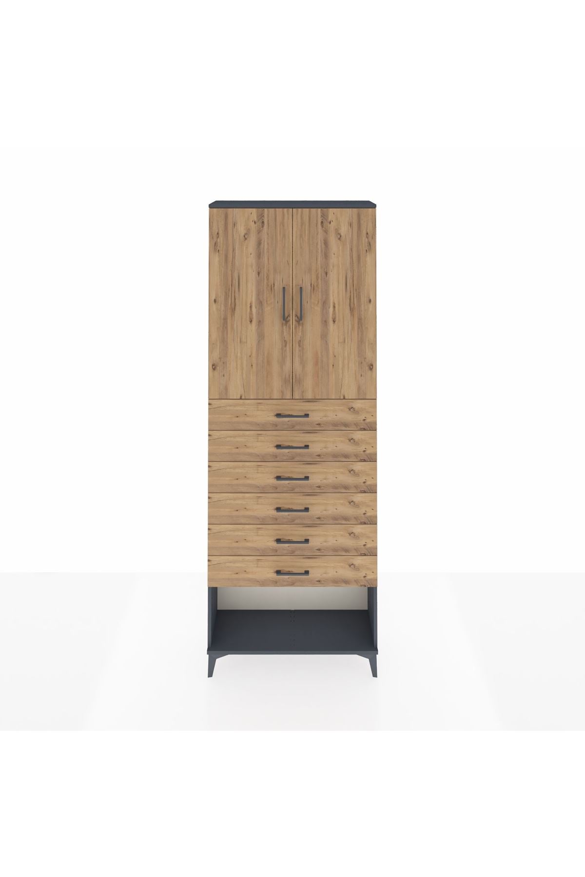 Arges Dolap 3 Raflı 6 Çekmeceli 2 Kapaklı 88x30x243 - S33M229V6A