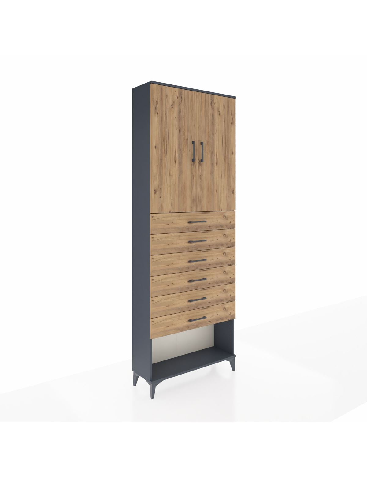 Arges Dolap 3 Raflı 6 Çekmeceli 2 Kapaklı 88x30x243 - S33M229V6A