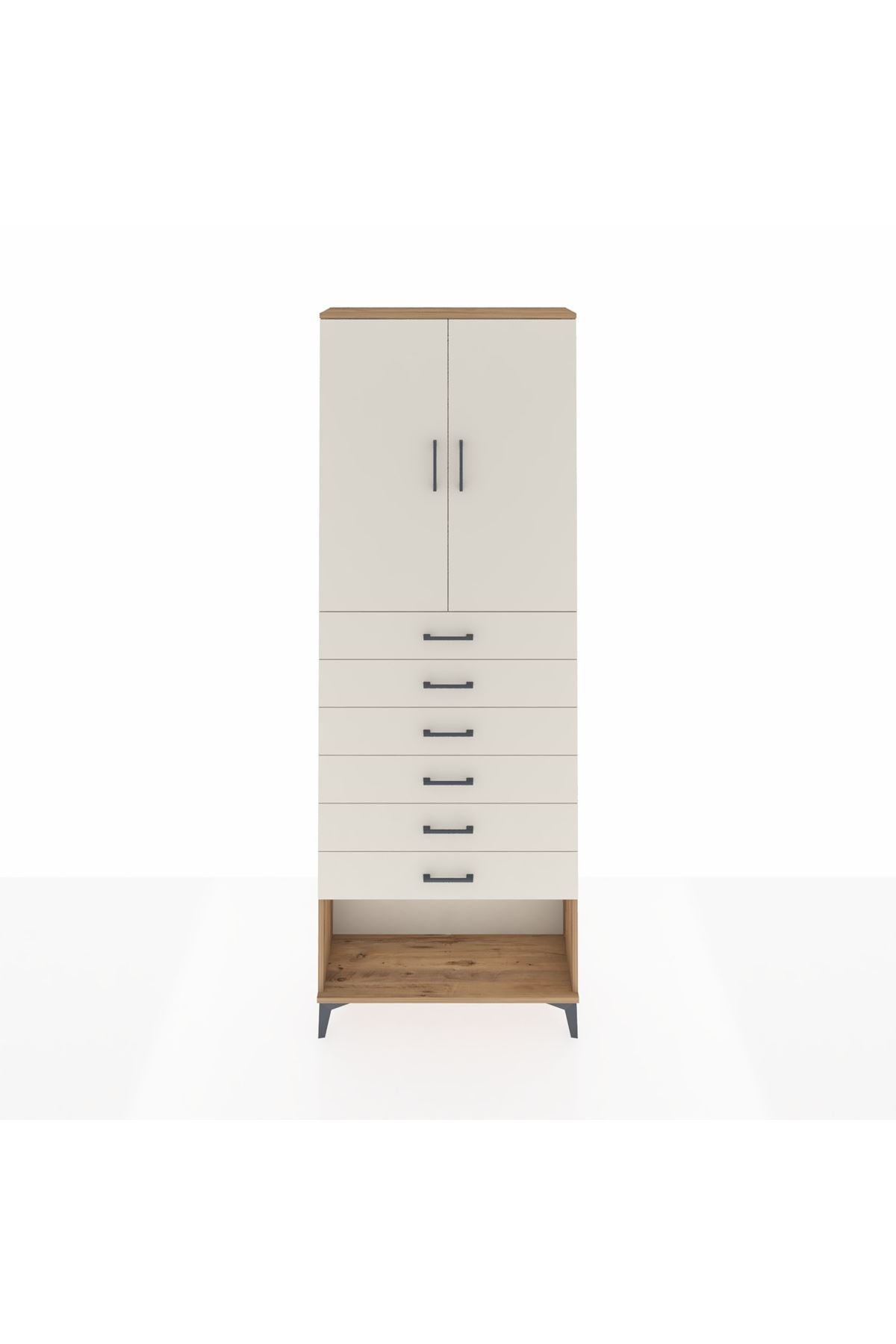 Arges Dolap 3 Raflı 6 Çekmeceli 2 Kapaklı 88x30x243 - S33M229V7A