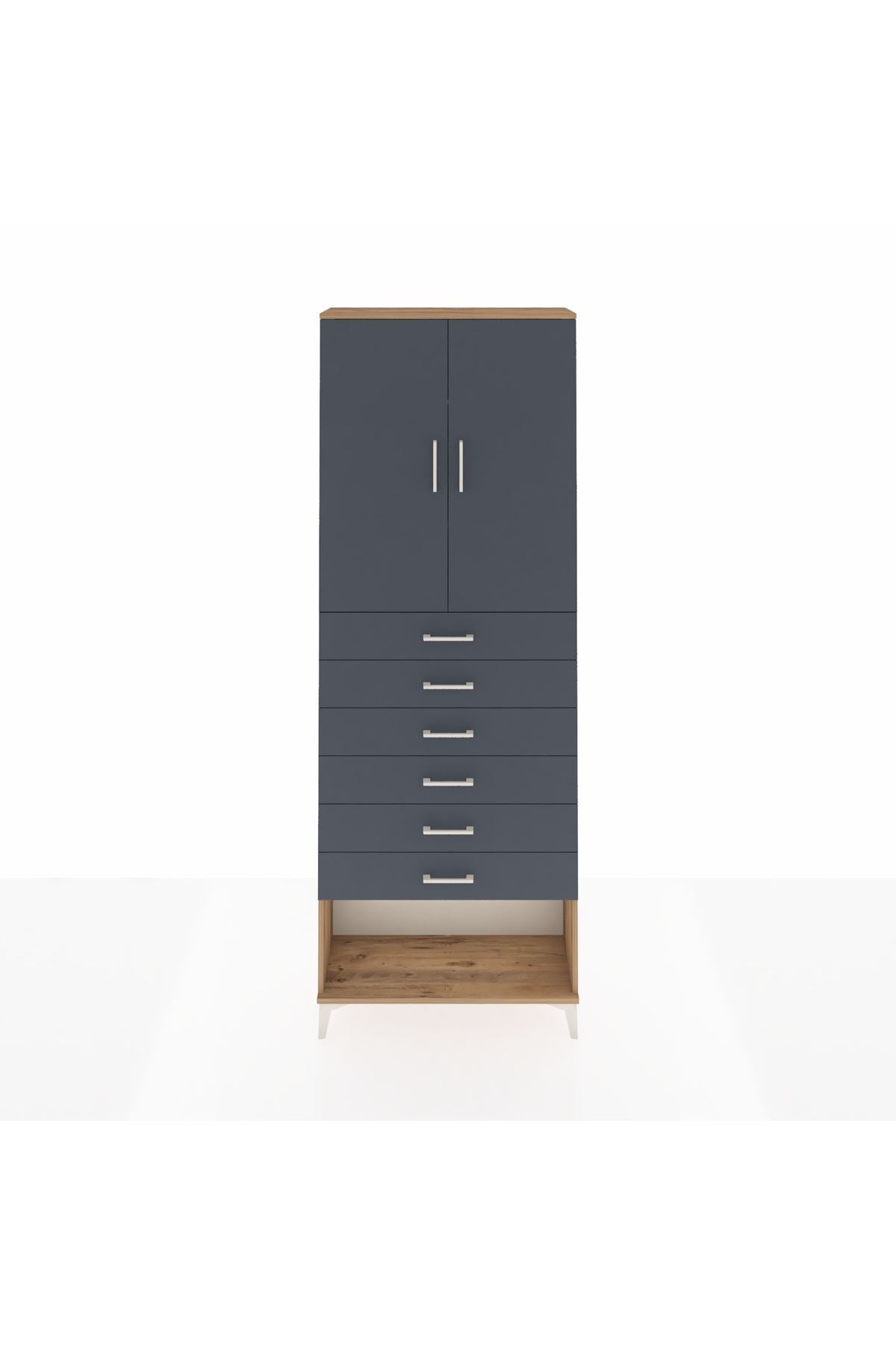 Arges Dolap 3 Raflı 6 Çekmeceli 2 Kapaklı 88x30x243 - S33M229V8A