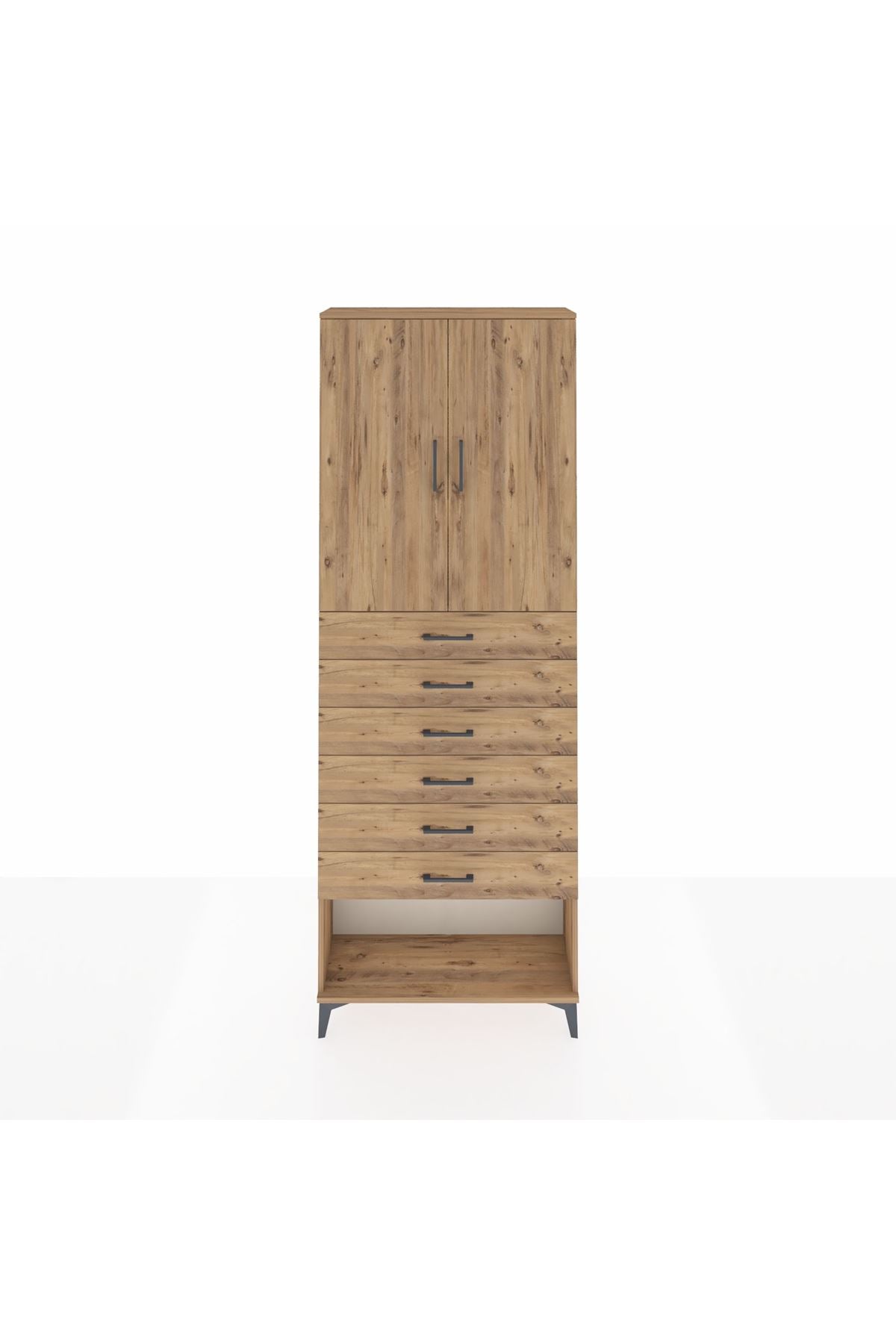 Arges Dolap 3 Raflı 6 Çekmeceli 2 Kapaklı 88x30x243 - S33M229V9A