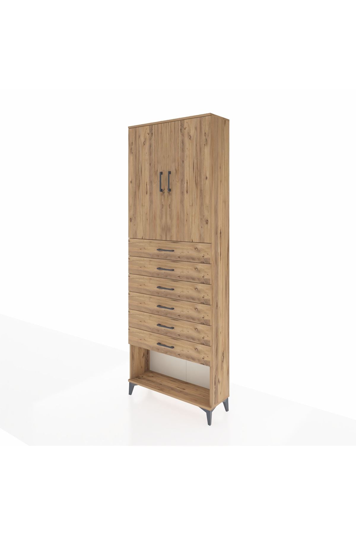Arges Dolap 3 Raflı 6 Çekmeceli 2 Kapaklı 88x30x243 - S33M229V9A