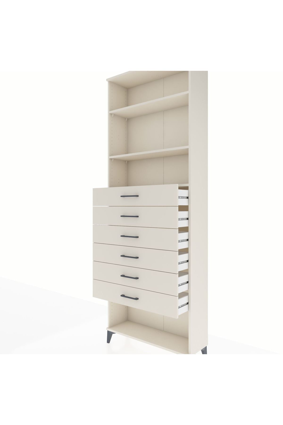 Arges Dolap 3 Raflı 6 Çekmeceli 88x30x243 - S33M230V1A