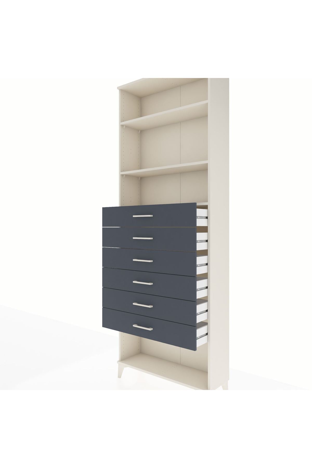 Arges Dolap 3 Raflı 6 Çekmeceli 88x30x243 - S33M230V2A