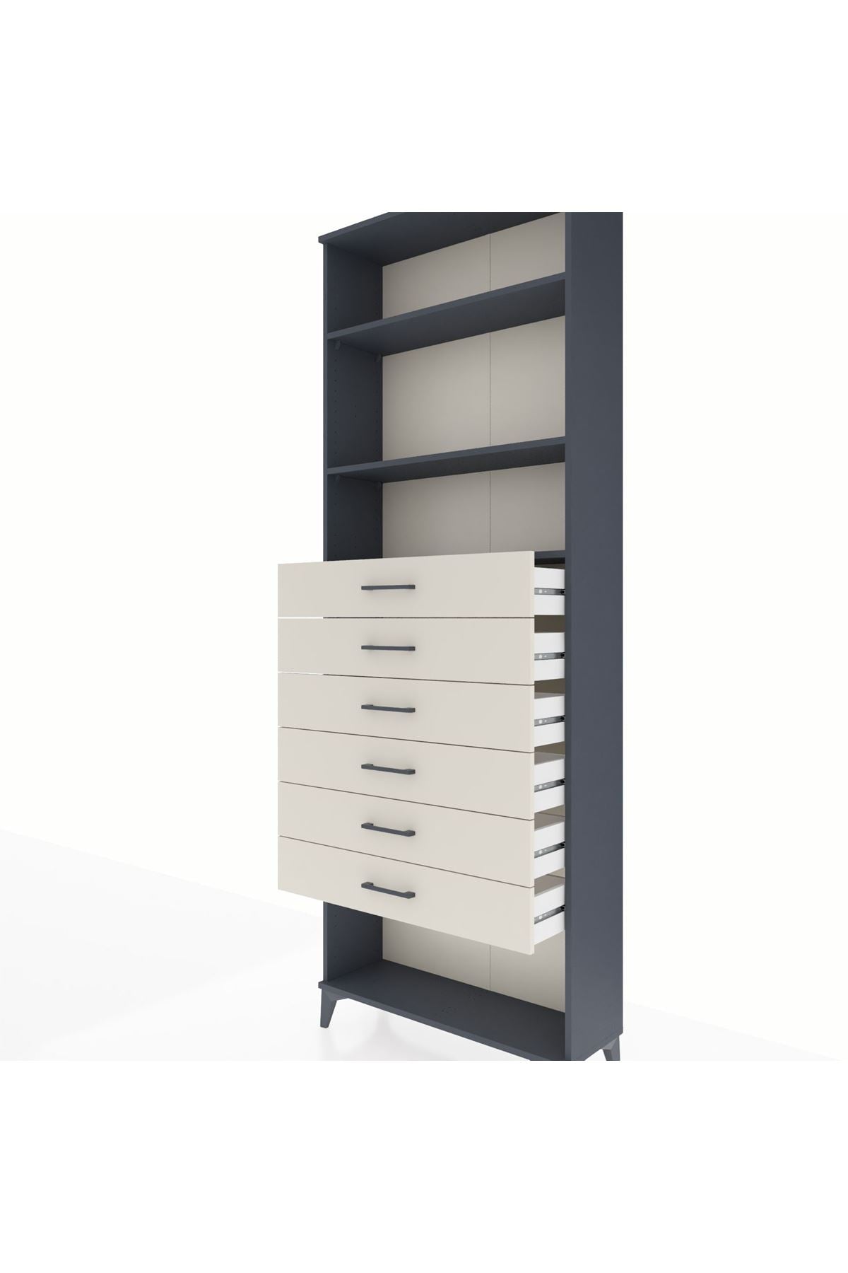 Arges Dolap 3 Raflı 6 Çekmeceli 88x30x243 - S33M230V4A